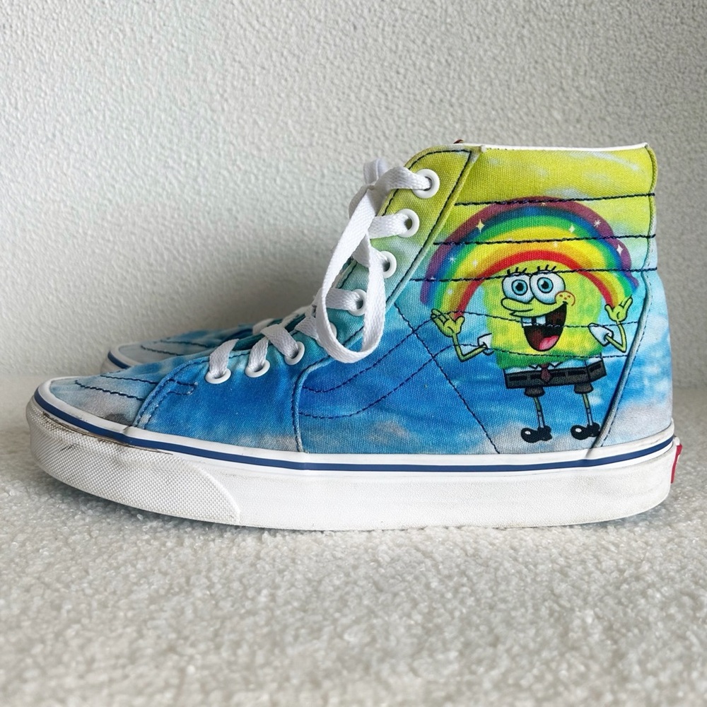 Vans High Top Sneakers SpongeBob Rainbow Blue Yellow